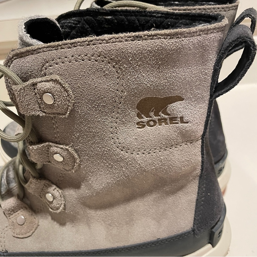 Sorel Explorer II Joan Waterproof Boot 9.5 Grey/Green - Picture 3 of 14